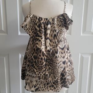 XXI Flowly Animal Print | Cheetah Spaghetti Strap Top, Women's Size Medium